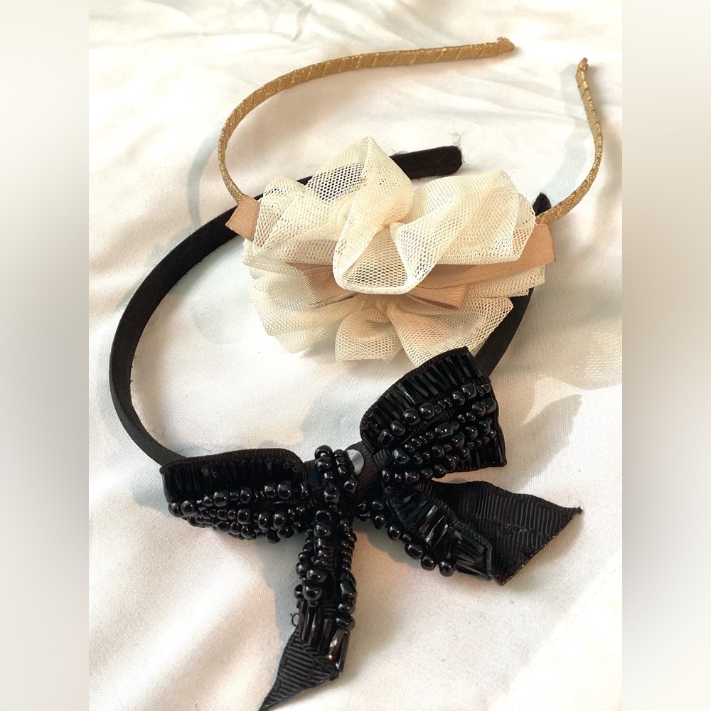 2 dressy shiny girl headbands